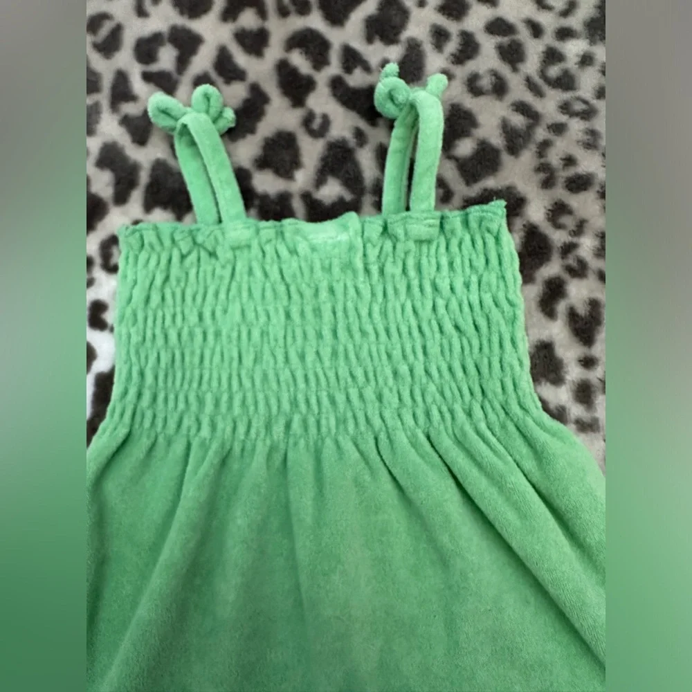 2006 Old Navy Terrycloth Swim Coverup Dress in Green Size 6-12 months